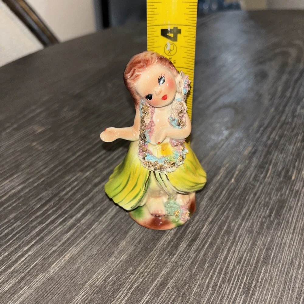 Vintage Josef Originals‎ Hawaiian Hula Girl Figurine Spaghetti Trim NICE